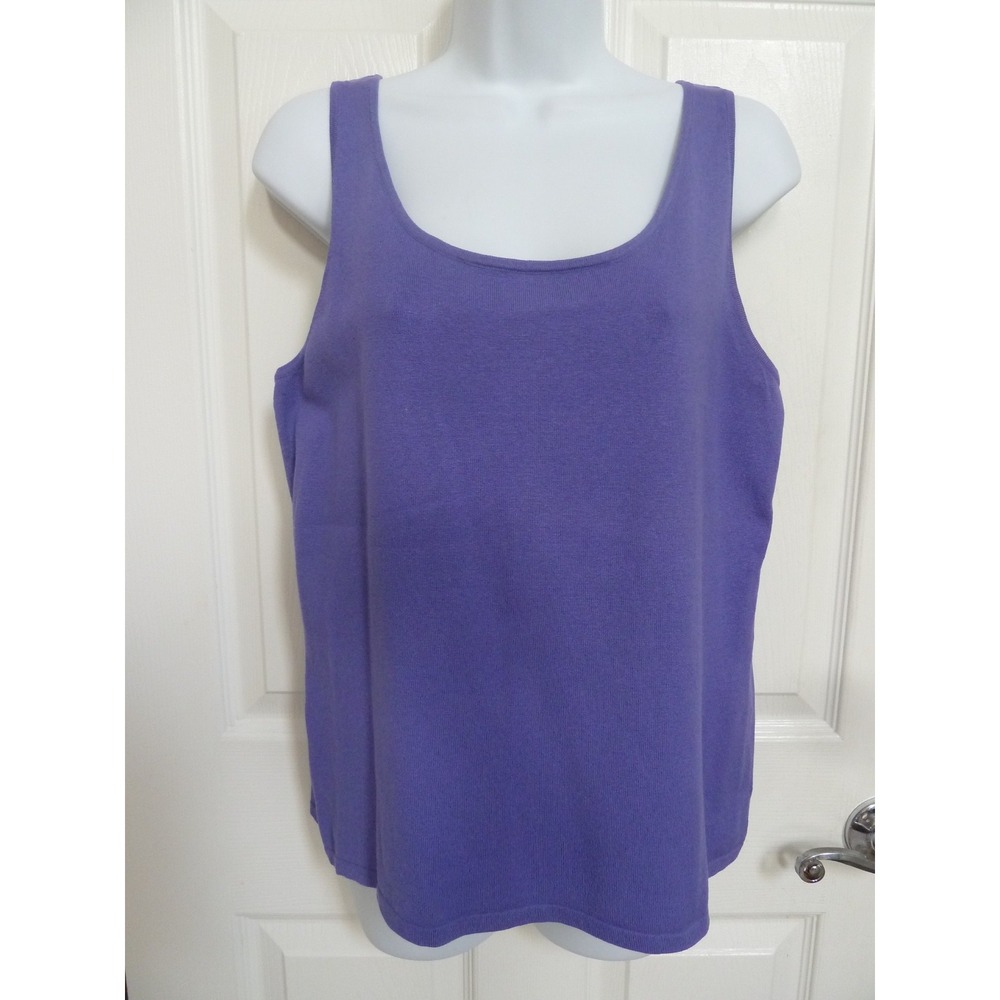 CHICO'S Sz 2=Large SILK & Nylon Shell Sweater Sleeveless Career Classic